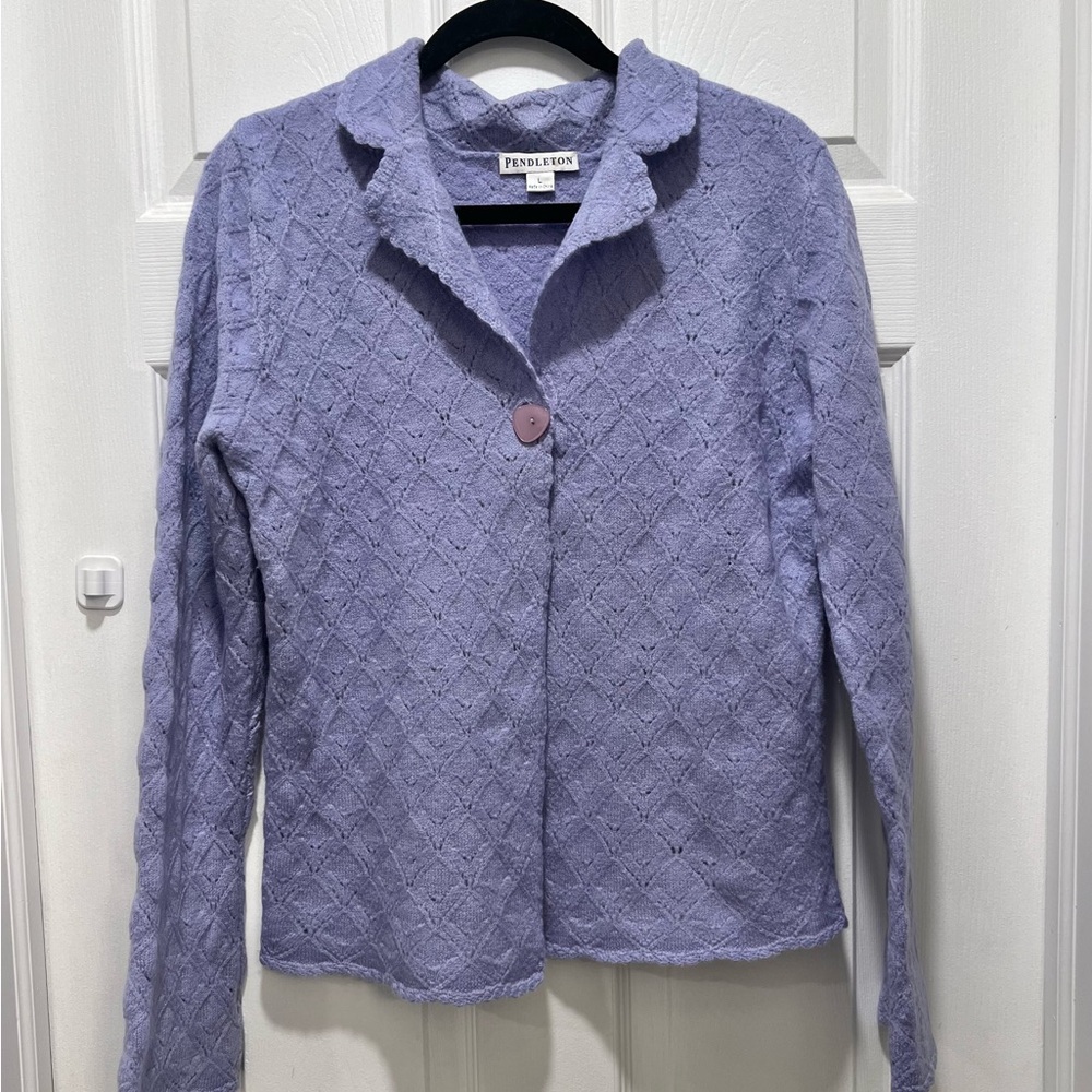 Pendleton Lilac Textured Knit Cardigan